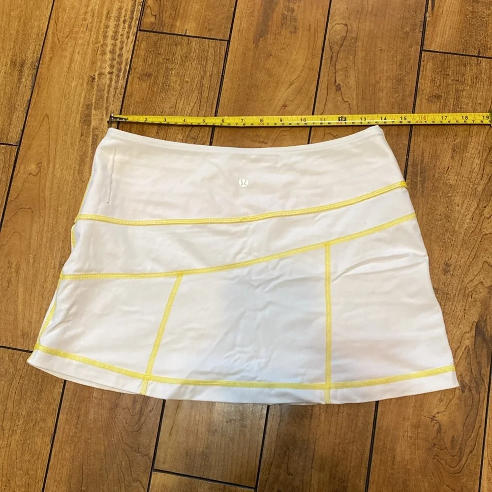 lululemon athletica White Mini Skirt with Yellow Trim - Picture 2 of 4